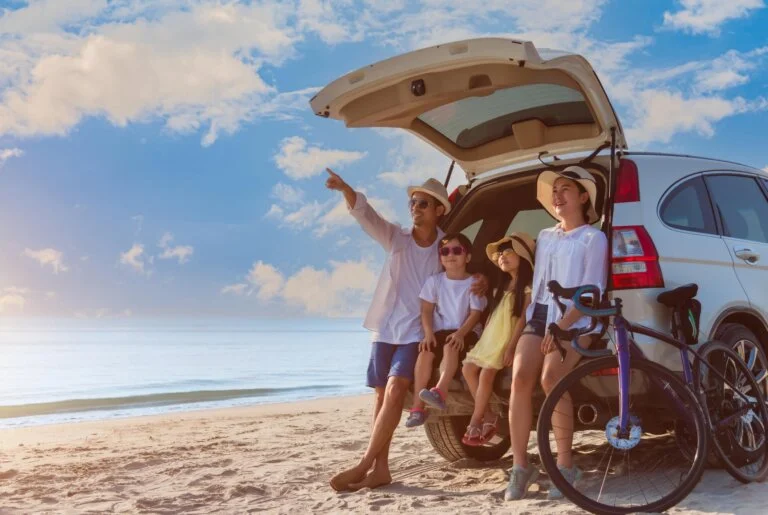 family on the beach